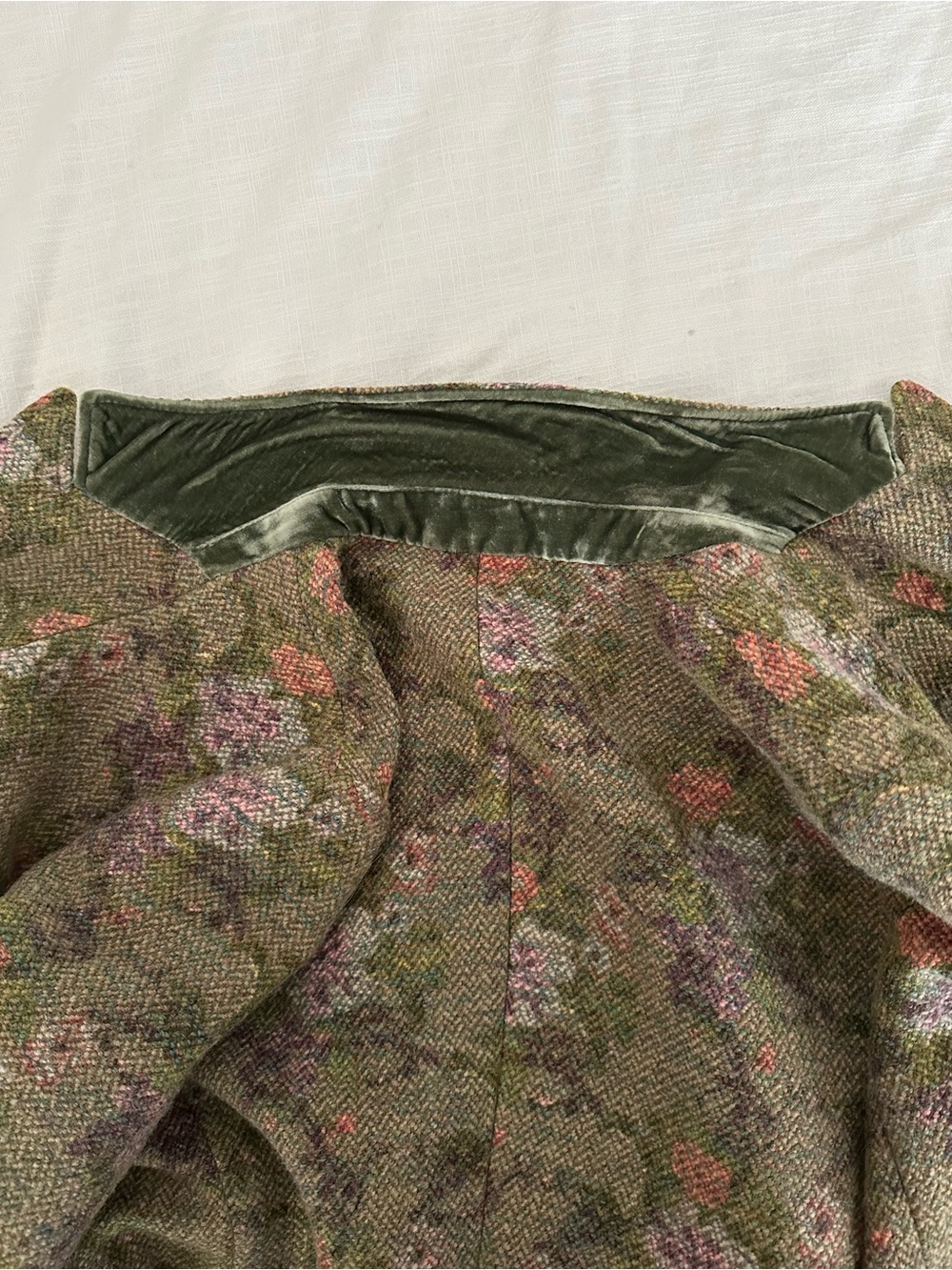 Etro Milano Wool Blend Jacket Blazer Mossy Green Floral Size 44 - Picture 4 of 12